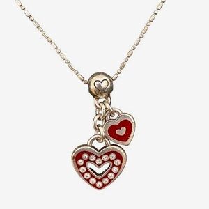 BRIGHTON Dangle Red Heart Charms Necklace